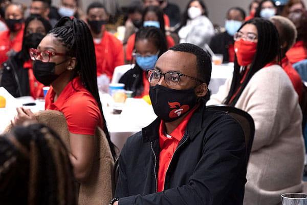 Group of HBCU attendees at the ISC 2022 HSI panel discussion (© AHA/Todd Buchanan)